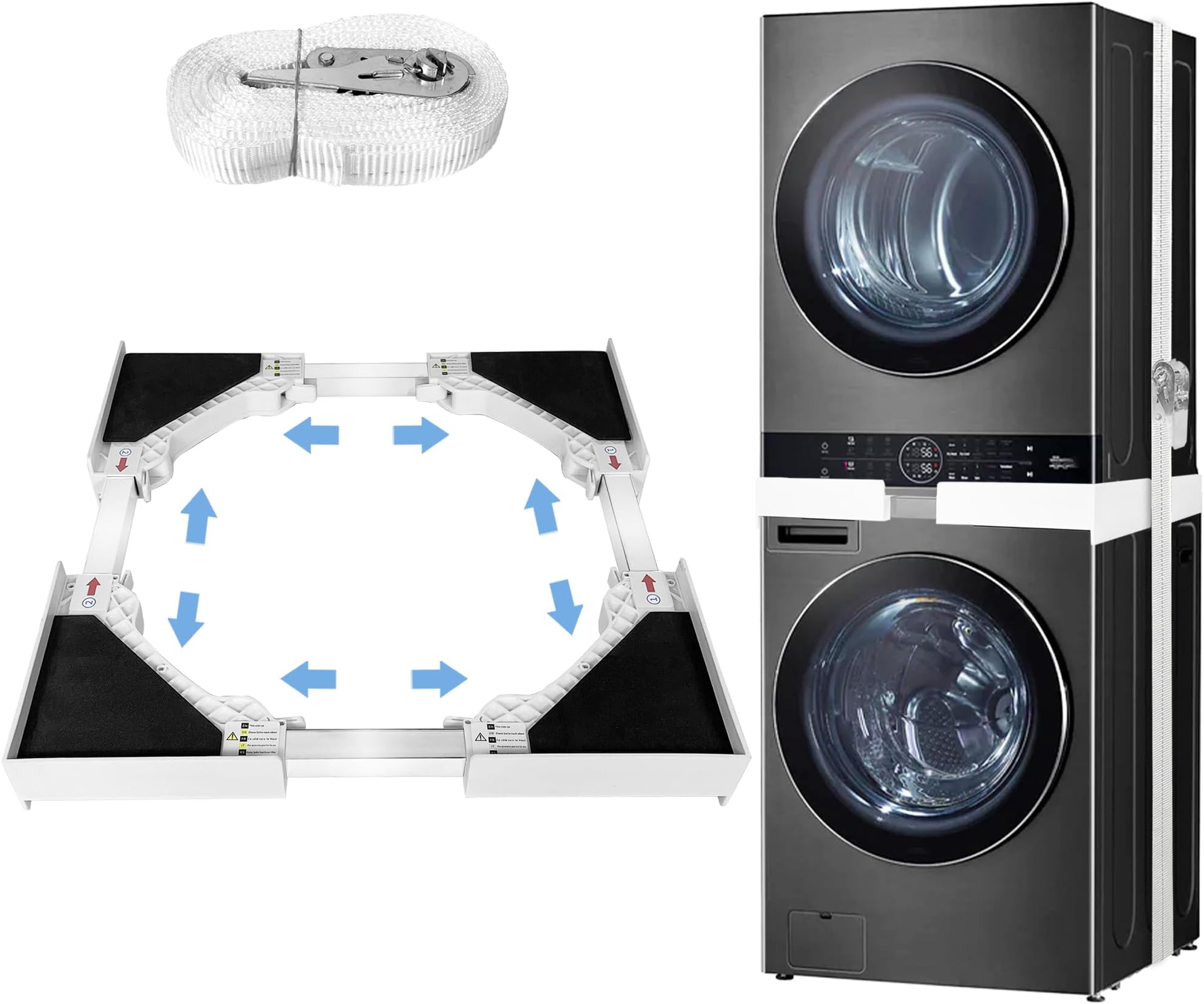 Montex 29 Inch Stacking Kit for Washer and Dryer Adjustable Universal Fit, Stacking Kit for Washing Machine and Dryer, 29"/28"/27"/26"/25"/24"