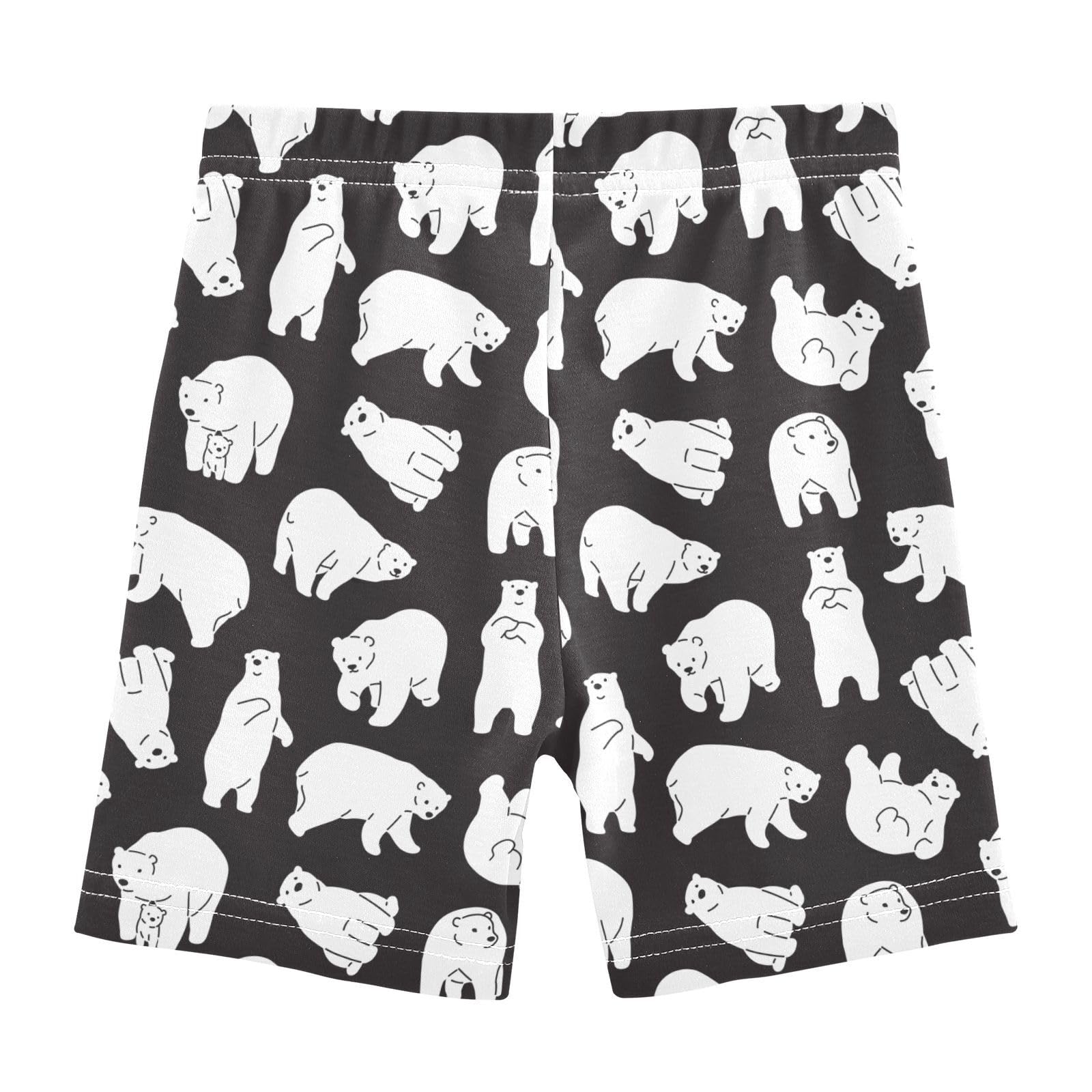JHKKU Girls Polar Bear Shorts Cotton Cartwheel Bike Kids Biker Under Dress Dance Short Girl Clothes 10Y