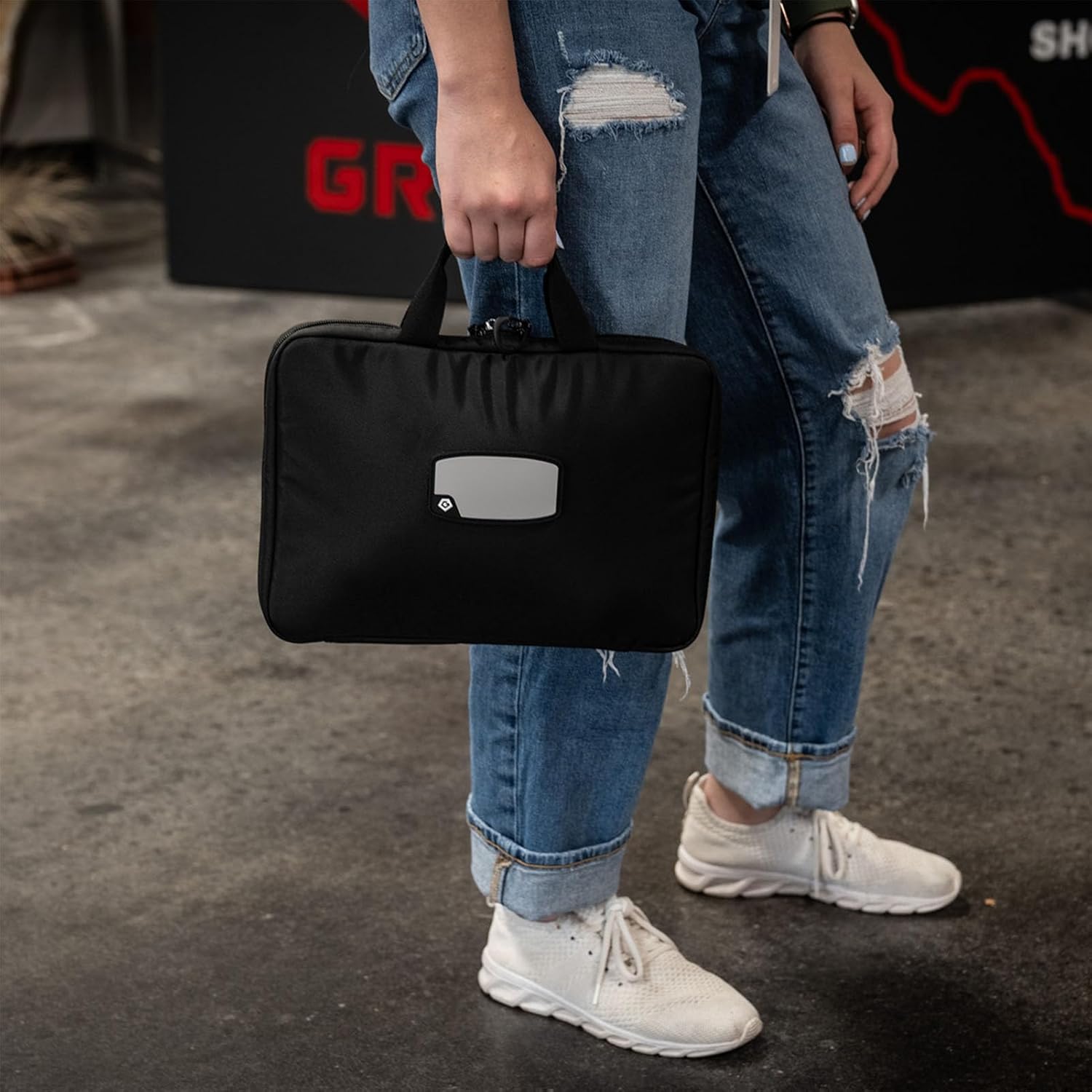 GRITR Handgun Sleeve – Tactical Soft Gun Case with ID Patch & Lockable Zippers – Compact Gun Pouch for Handguns and Ammo, Perfect for Gun Storage & Transport