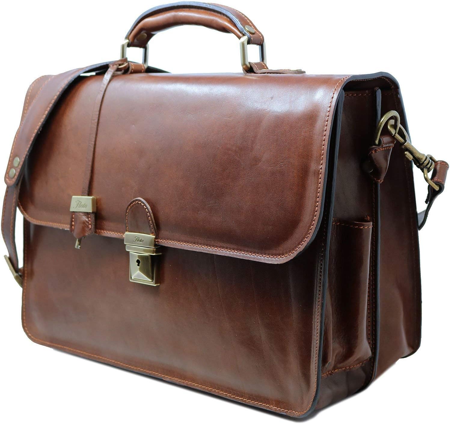 Floto Duomo Full Grain Leather Briefcase Attache Lawyer Business Case