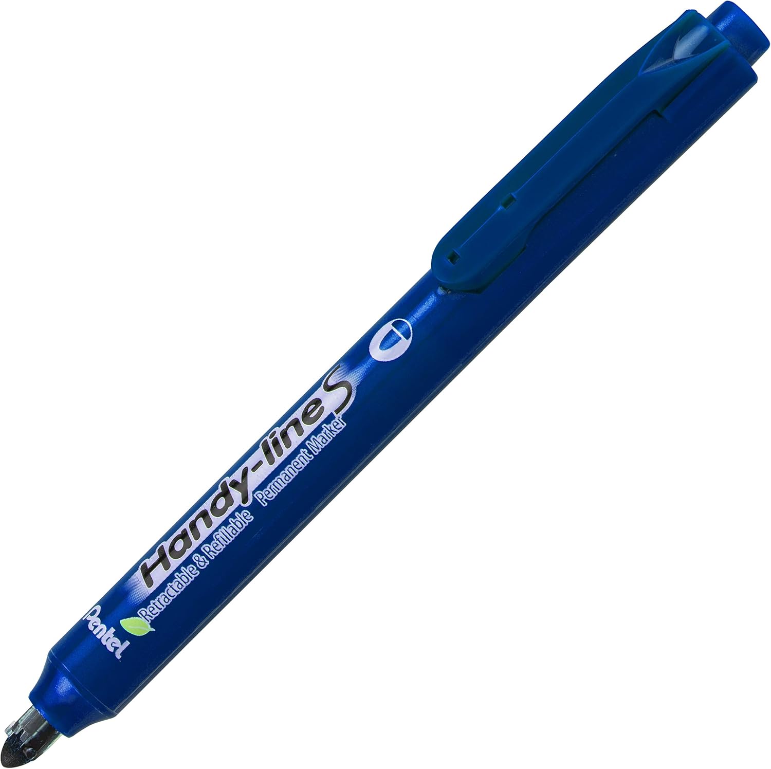 Handy-Line S Pentel Retractable and Refillable Permanent Marker, Chisel Tip, Blue Barrel, Blue Ink, Box of 12 (NXS15-C)