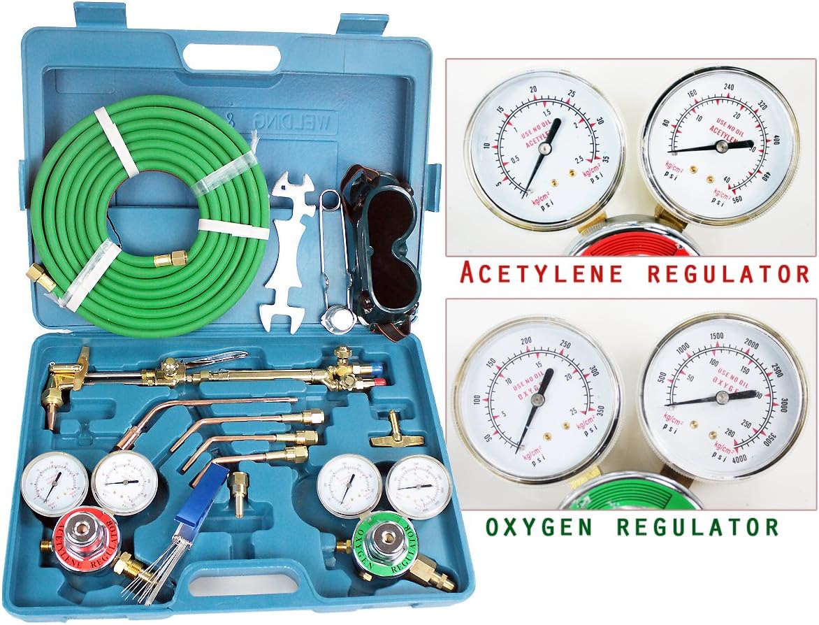 QuestCraft Oxygen & Acetylene Welding Cutting Outfit Torch Set Gas