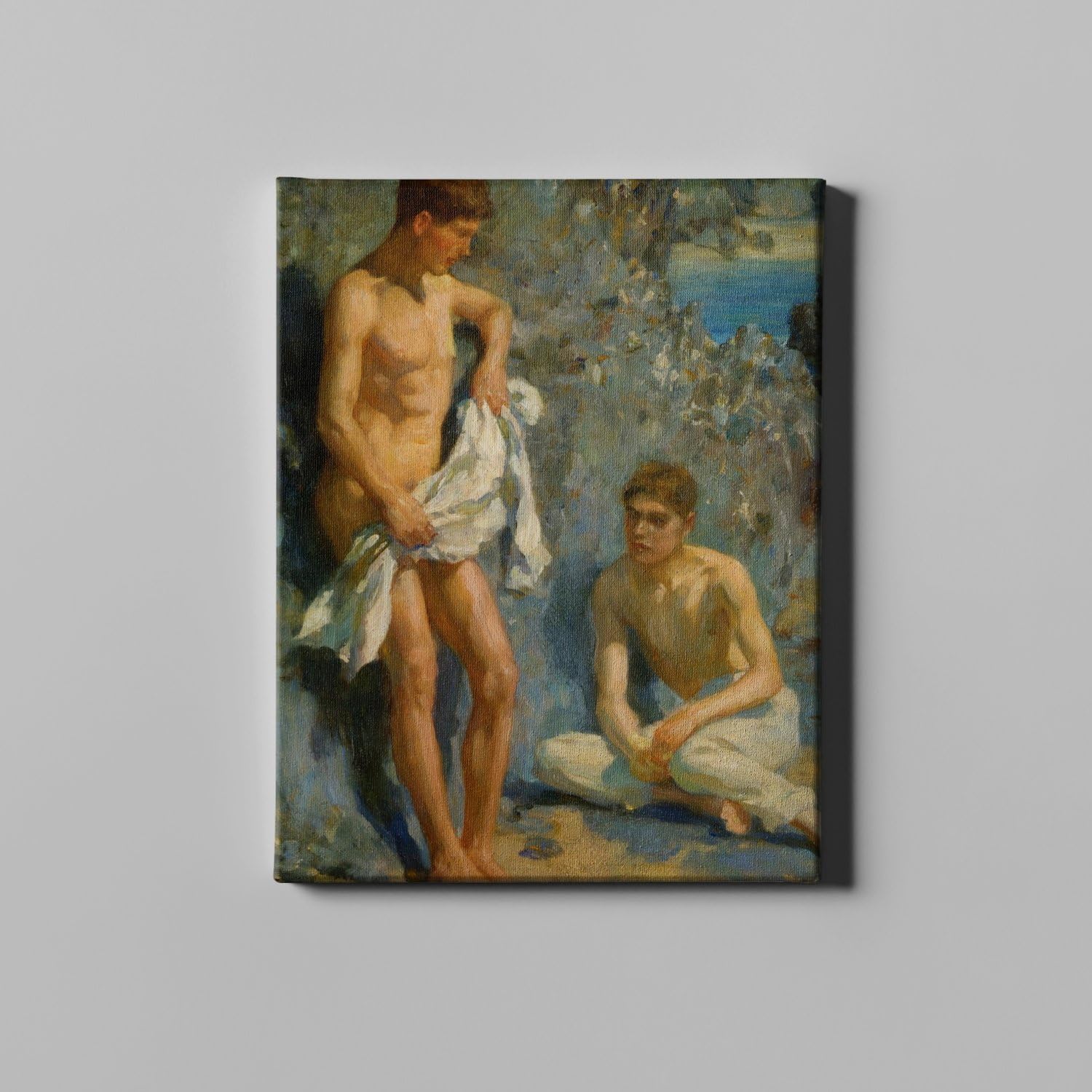 Lienzo Henry Scott Tuke - Después del baño mediano para decoración de interiores 5