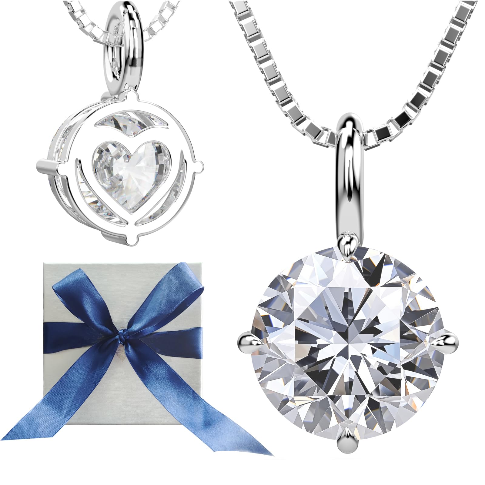 Moissanite Necklace Sterling Silver Lab Grown Gem Pendant