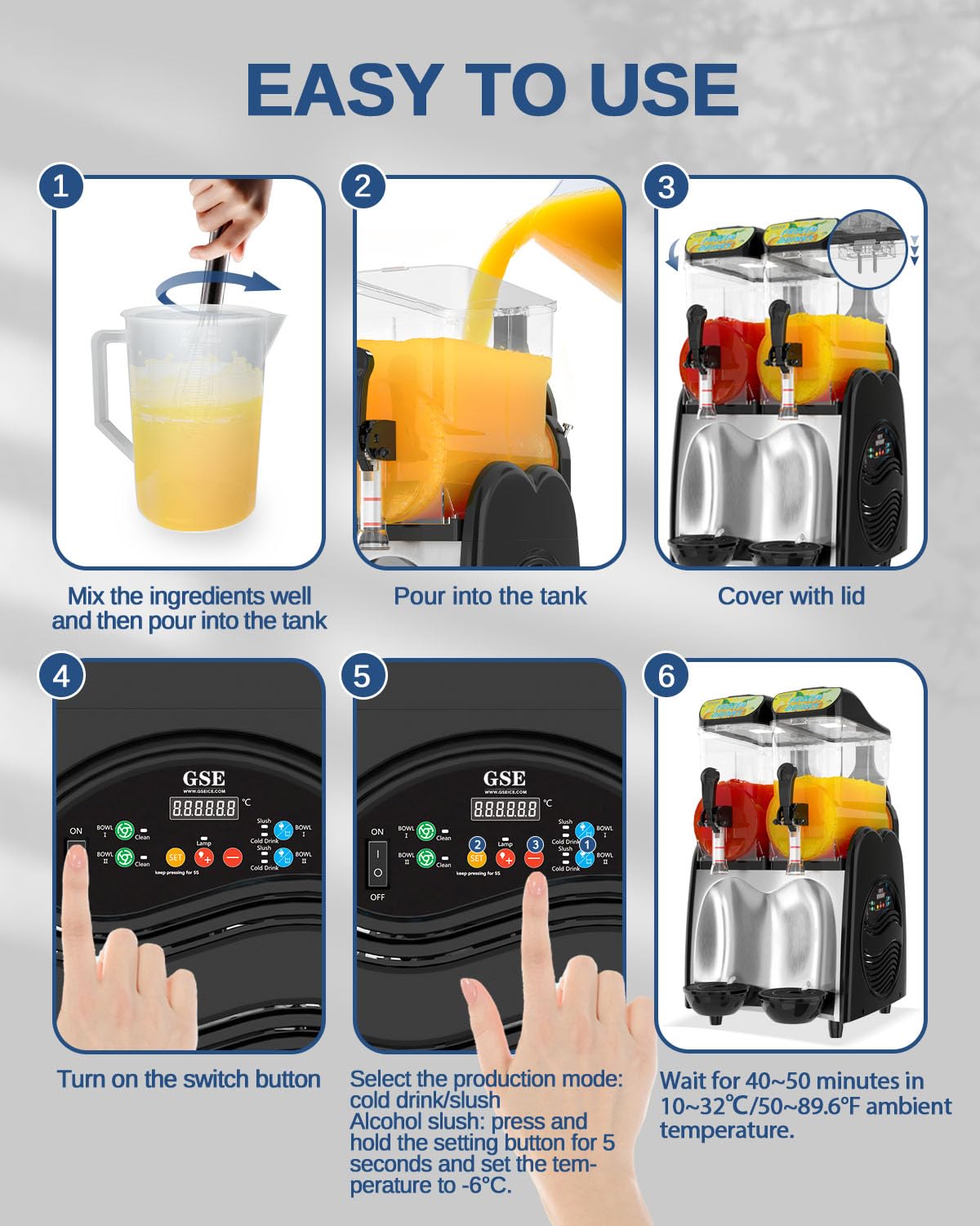GSE Slush Maschine 12Lx2 Frozen Drink Maker für Gewerbe, Cocktail, Margarita