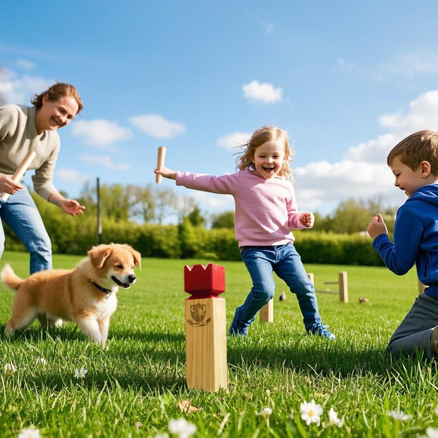 Kubb Game Set Hardwood Throwing Game Vikings Game Wooden Toss Game