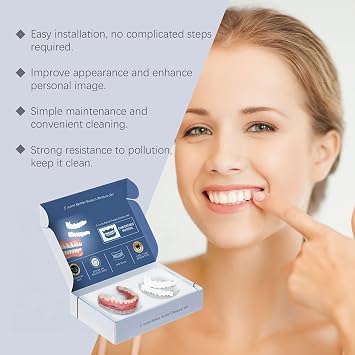 Silicone Reline Denture Set,Silicone Denture Set,Soft Denture Silicone Reline Kit,Upper and Lower Denture Sets for Men and Women,Silicone Dentures Full Mouth,FA-lse Teeth Set,Silicone Dentures