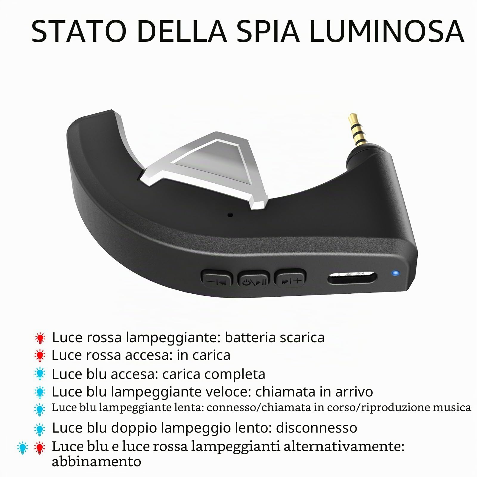 aptX - Adattatore wireless Bluetooth 5.0 per Bose QuietComfort 3 QC 3 con microfono e controllo volume, nero