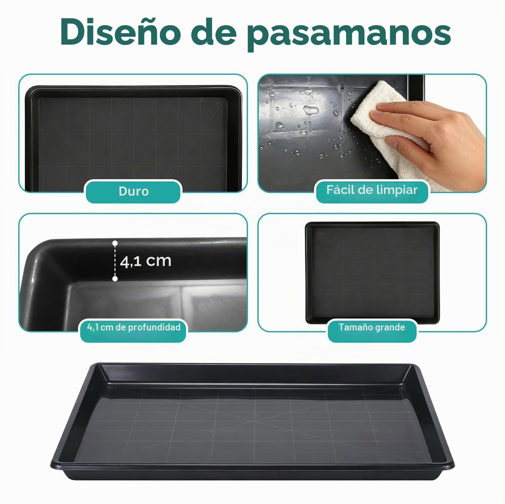 Bandeja Extragrande para el Aceite del Coche, 90 x 60 x 4 cm | bandeja colectora de aceite para debajo del coche, bandeja colectora de aceite, recipiente grande de plástico