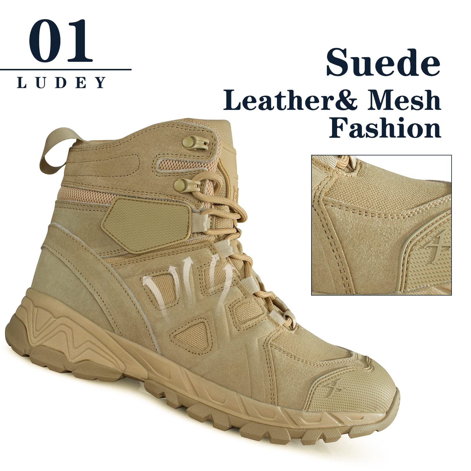 Buty Wojskowe dla Mężczyzn - Taktyczne, Bojowe, Antypoślizgowe, Policyjne, Patrolowe, Outdoor, Podróżne, Robocze, Trekkingowe, Biegowe