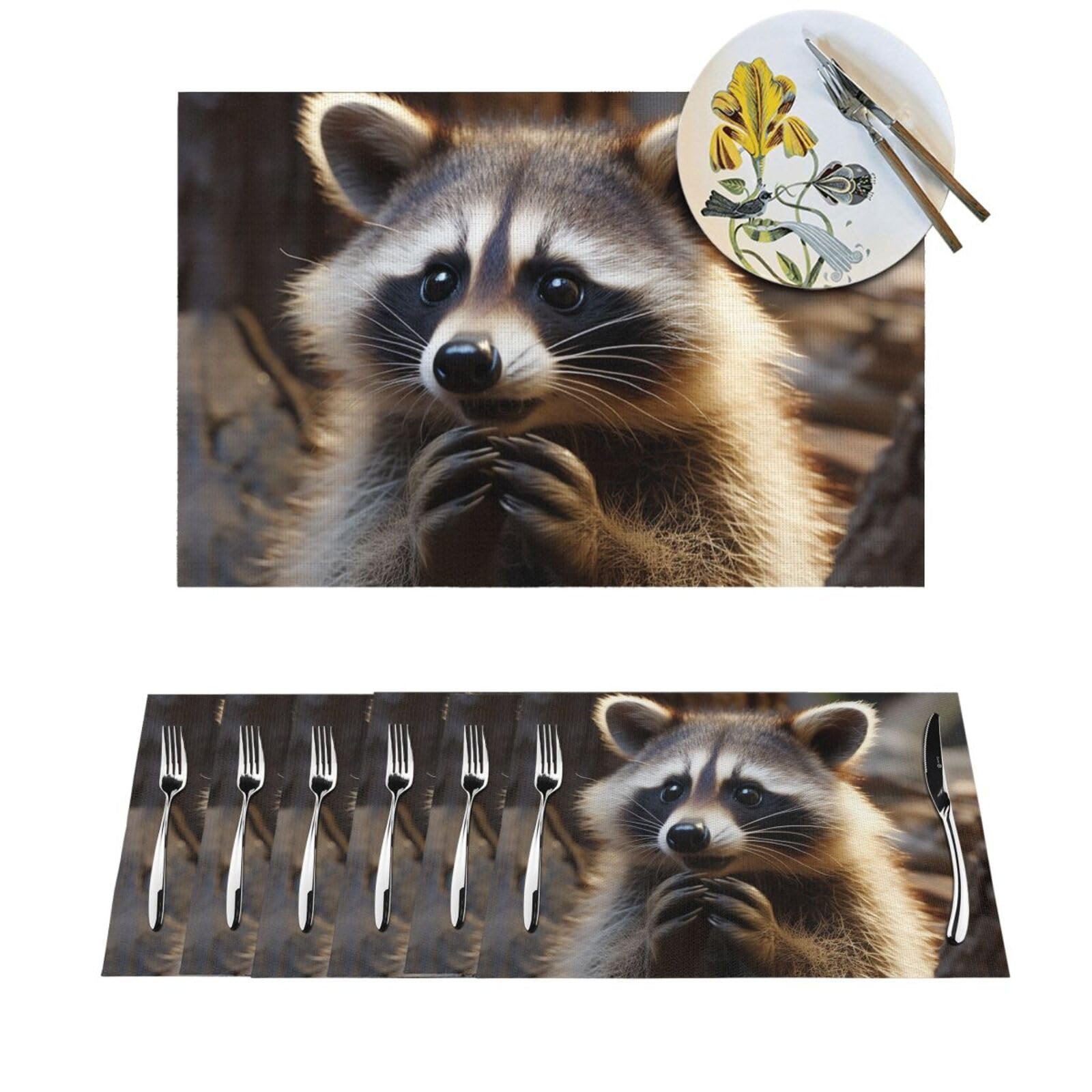 Lot de 4 sets de table en PVC tissé pour salle à manger
