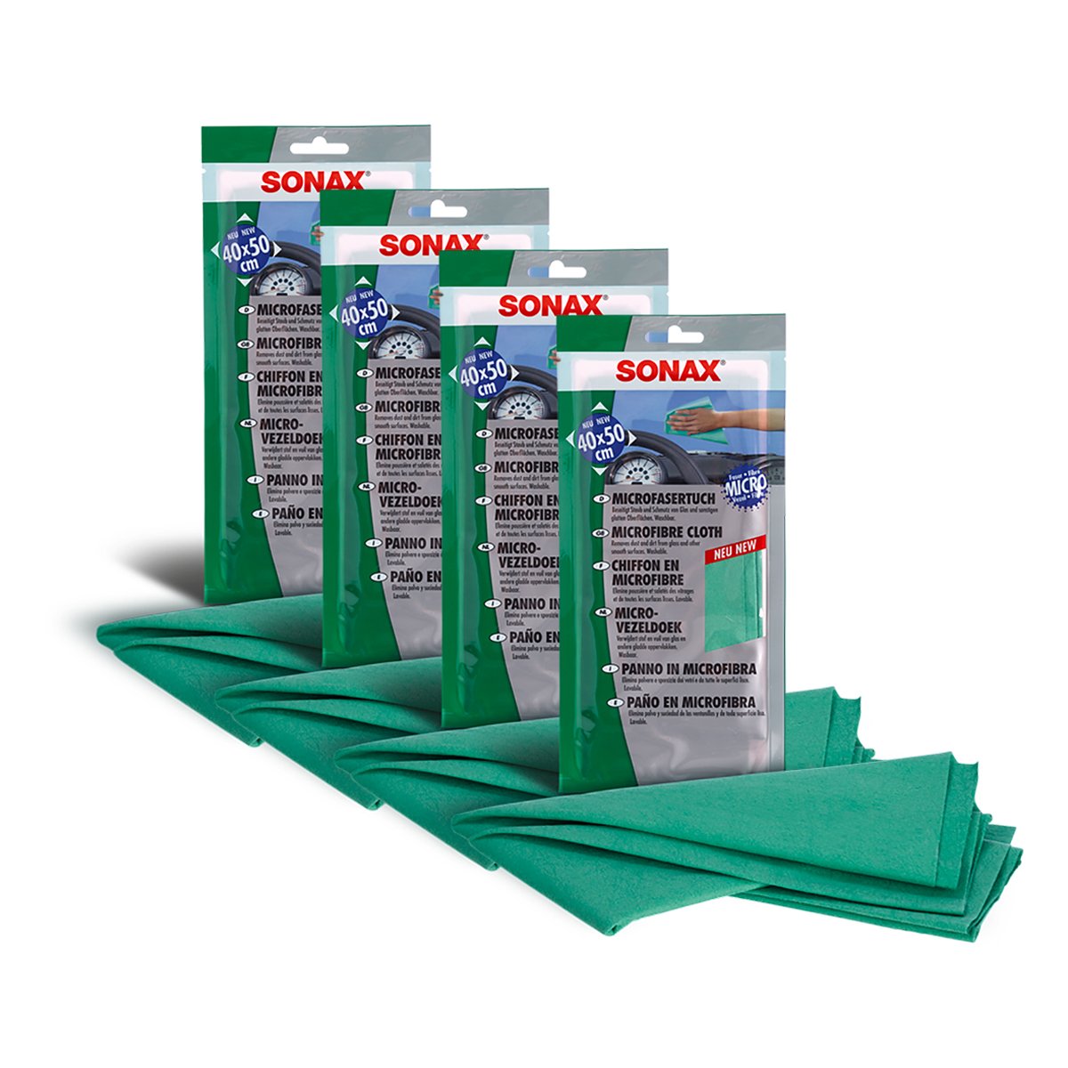 SONAX 4 x 04161000 Paño de Microfibra Lavado Bar 1 Pieza