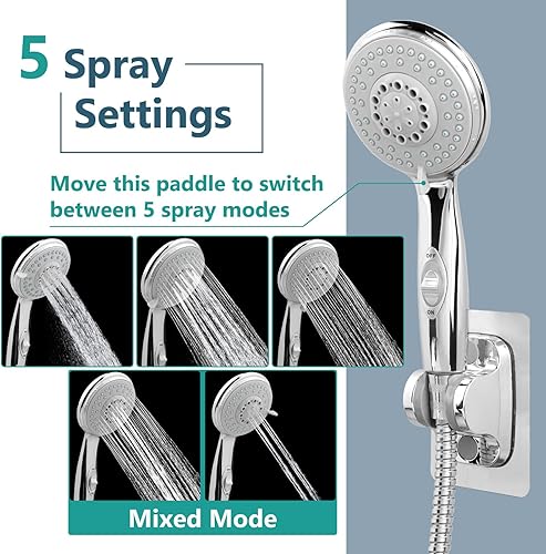 Miniatura 3 de Aolemi Accesorio rociador de manguera para grifo de fregadero (5 adaptadores) Cabezales de ducha de mano para baño con manguera para lavar la cara y