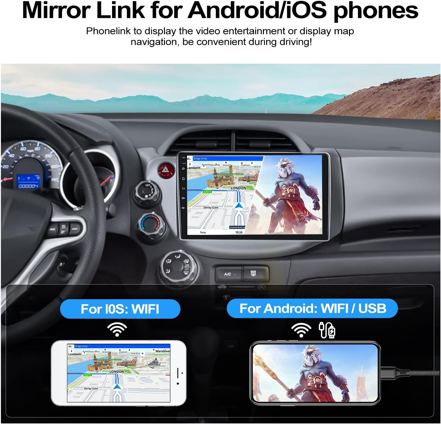 unitopsci android car stereo for honda fit jazz 2008 2013 in dash gps navigation 10 1 inch touchscreen bluetooth car radio fmwifimirror link car mul