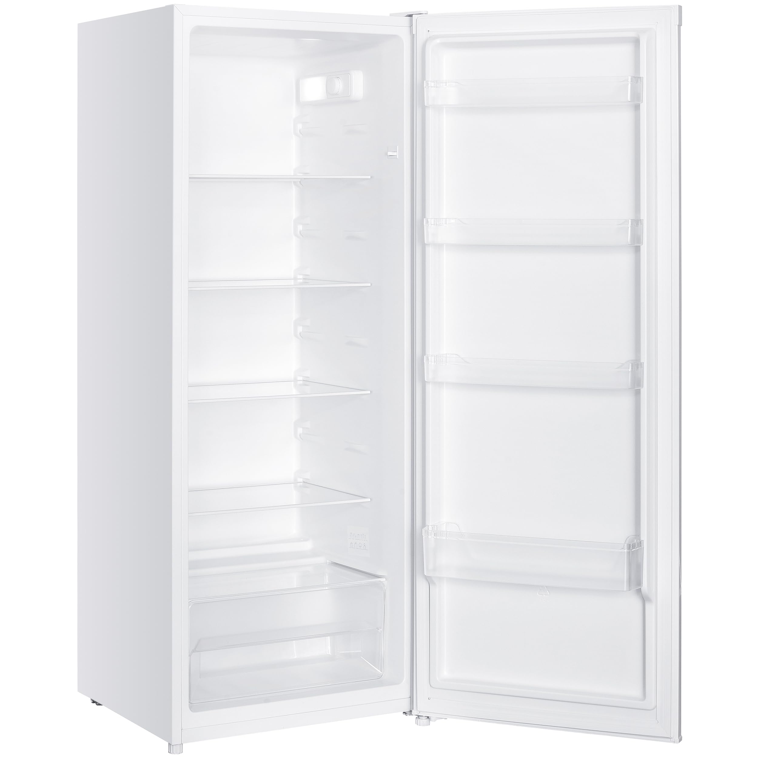 homeX CS2422E-W Kühlschrank ohne Gefrierfach groß 242 Liter freistehend | Vollraumkühlschrank, leiser Standkühlschrank, Fridge, Getränkekühlschrank, 5 Ablagen, LED-Beleuchtung, 143 cm hoch, weiß