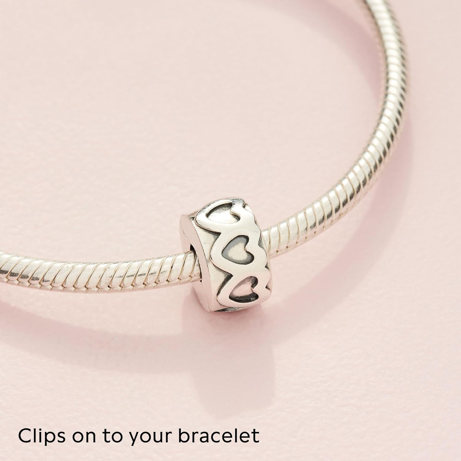 PANDORA Band of Hearts Clip Charm - Compatible with PANDORA Moments - Sterling Silver - Gift for Her - Jewelry for Women with Gift Box - Image 5