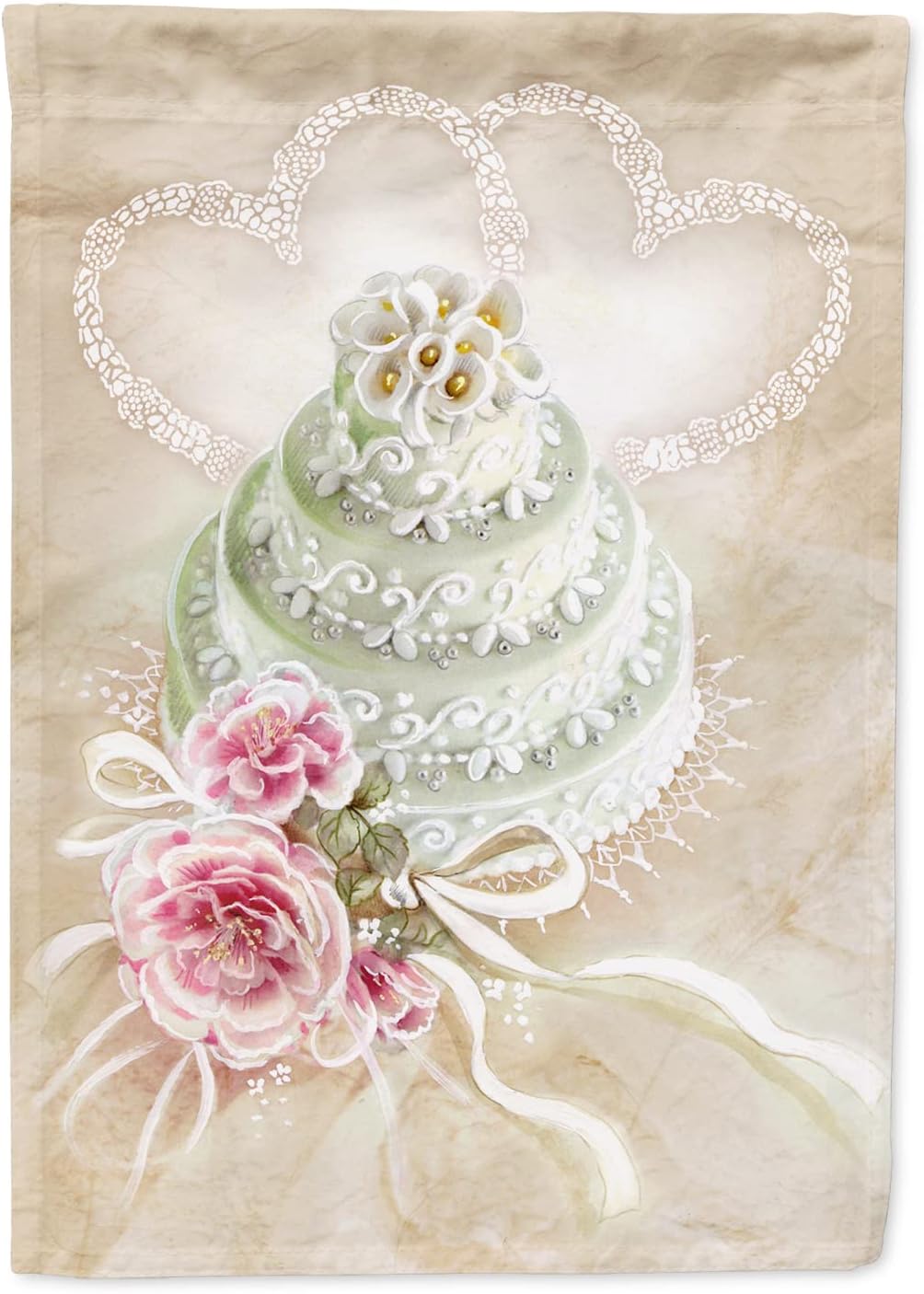 Caroline's Treasures APH3648CHF Wedding Cake House Flag Large Porch Sleeve Pole Decorative Outside Yard Banner Artwork Wall Hanging, Polyester, House Size, Multicolor