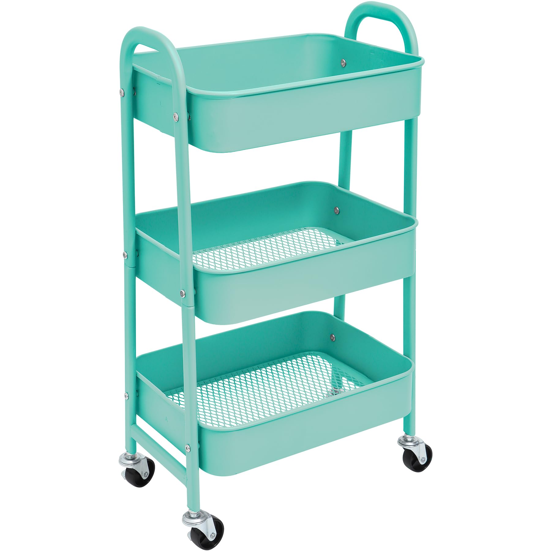 YUKOOL Versatile 3-Tier Metal Storage Trolley on Wheels - Space Saving ...