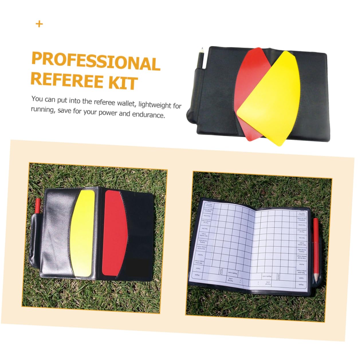 Toyvian Tarjetas de Árbitro Multifuncionales Kit de Árbitro Amarillas Lápiz y Cuaderno Fútbol Baloncesto y Otros