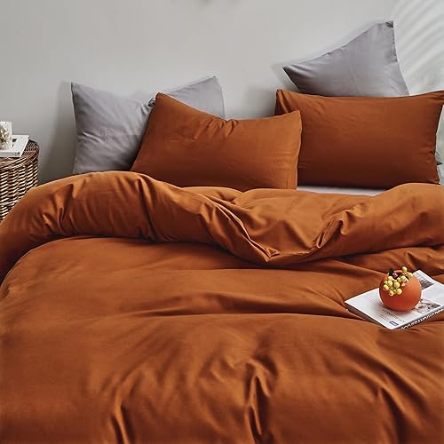 Miniatura 238 de Luxlovery - Juego de edredón azul neblina, tamaño matrimonial, minimalista, azul polvoriento, edredones de algodón suaves y transpirables, azul