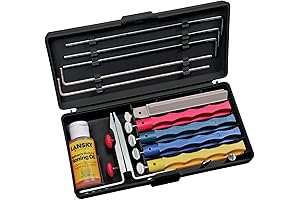Lansky Sharpening System: 5-Stone Ceramic Knife Sharpener Kit with Honing Oil