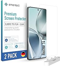 smartect TPU Screen Protector [2 Pieces, Clear] Compatible with Realme 14 Pro, Covers the Full Display, Anti-Bubble, Anti-Fingerprint Screen Protector