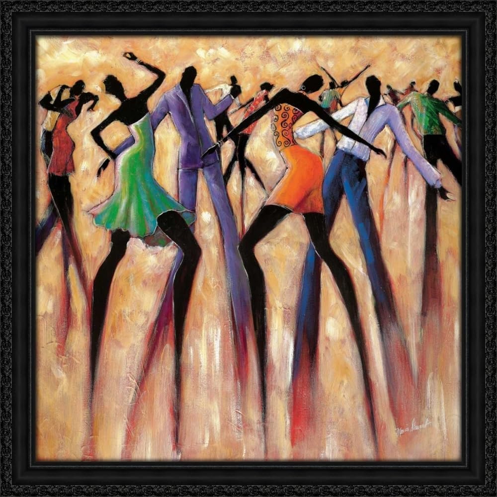 Stewart, Monica 28x28 Black Ornate Framed Canvas Art Print Titled: T.G.I.F.