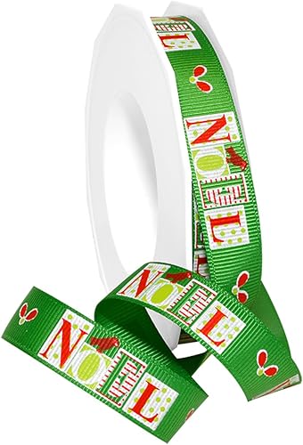 Miniatura 2 de "Morex Ribbon Grosgrain Ribbon Petite Christmas Celebration, 58" x 25 Yd, Chevron" (7581.1625-2002)