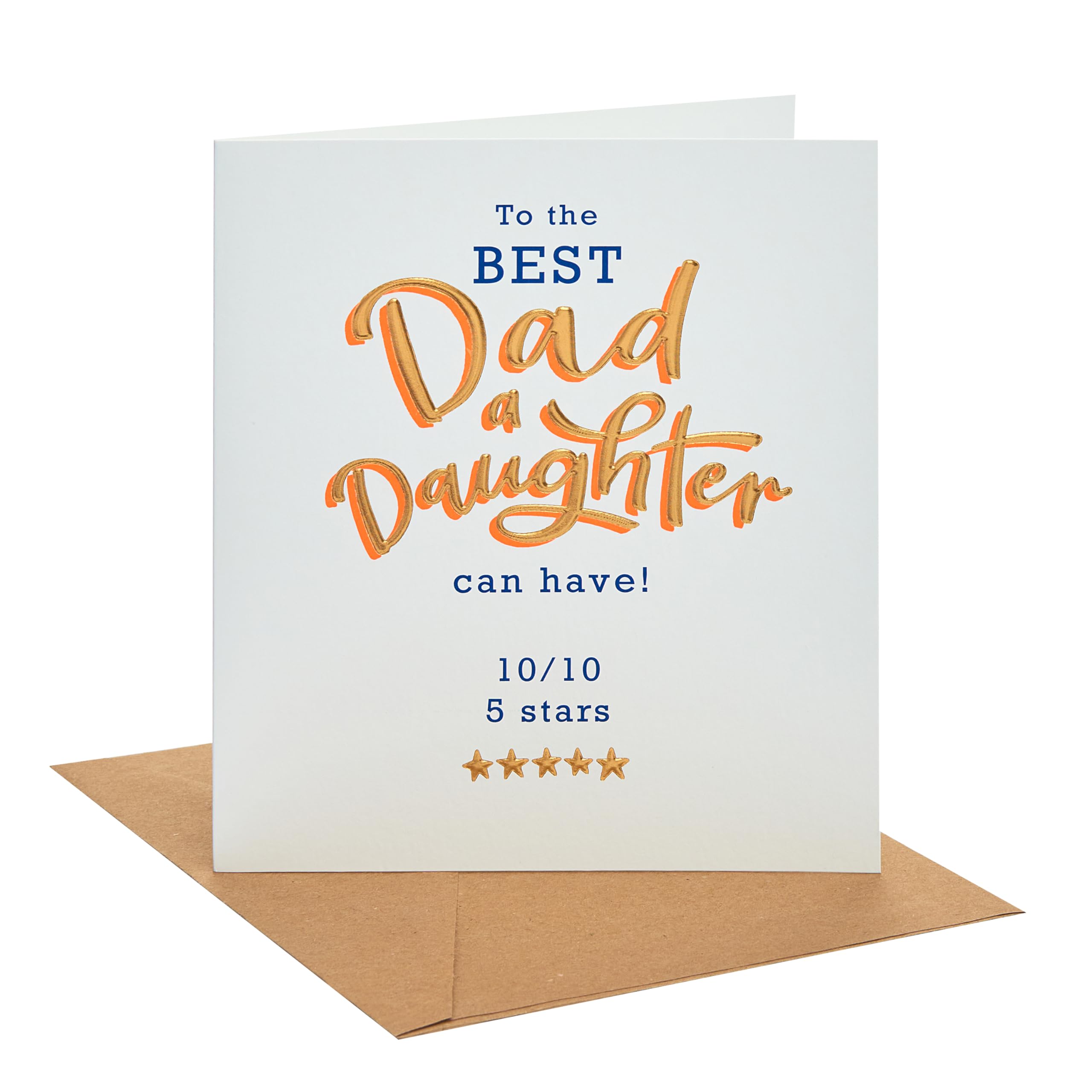 UK Greetings | Father's Day Card for Dad from Daughter | Card for Dad, Grandad, Husband | Him, Boys, Men | Hand Lettering Design | With Envelope | 15.9 x 18.4 cm โ image 1