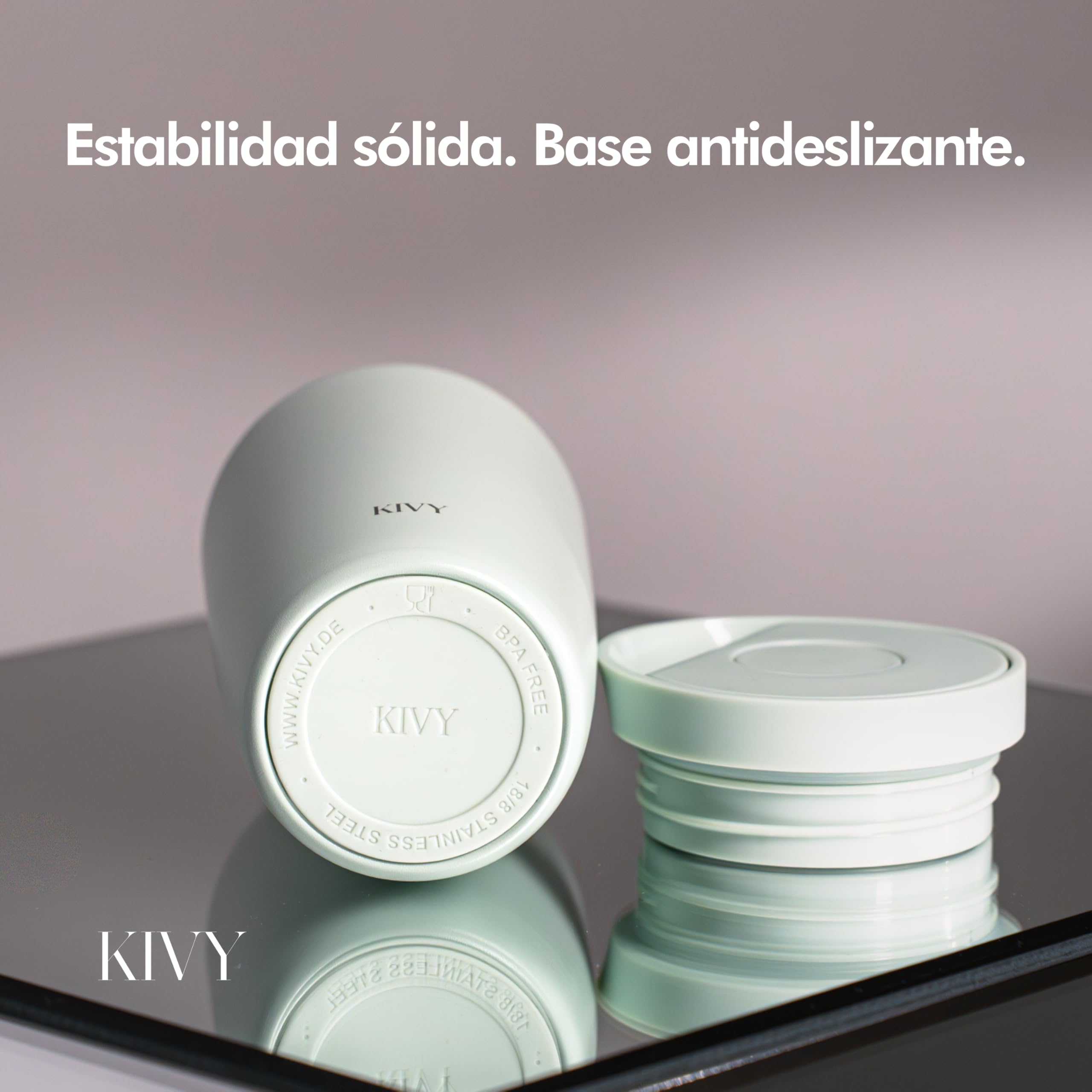 KIVY Termo de Café 350ml [CIERRE QUICK PRESS] - Vaso Termico - Taza Termica Llevar - Para Bebidas Frías & Calientes - Travel Mug - Sin BPA & A Prueba de Fugas - Doble Pared & Acero Inoxidable - Bleu — view 9