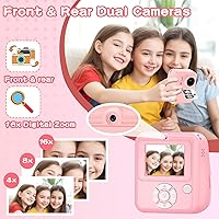 Vista 3 de Kids Camera Instant Print Color Photos, Dual-Lens Instant Print Camera for Kids, Toddler Portable Travel Digital Camera Toy for 6 7 8 Year Old Boys