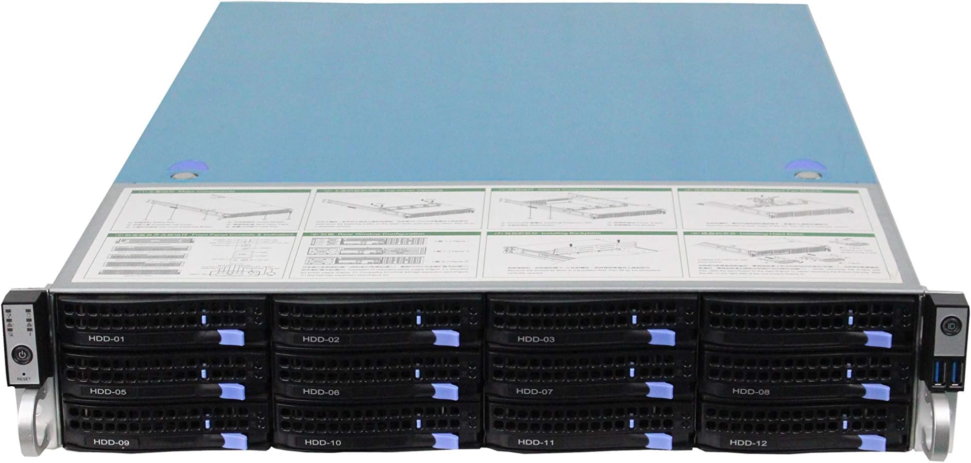 MFU Server Case, Rackmount Case Server Chassis AVX2.0 25.6" Deep Metal Rackmount Computer Case 12 Hot Swap Bays 4 Fans Backplane for Storage(Power Supply not Included)