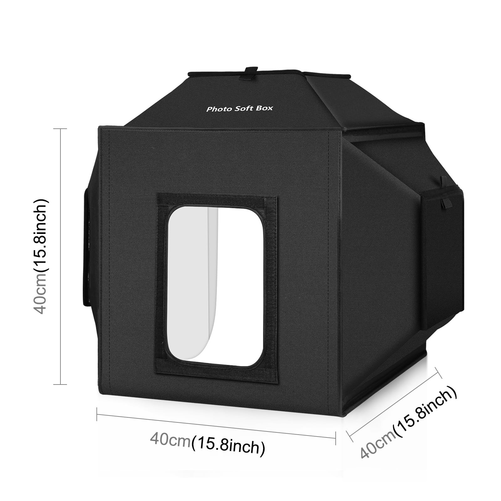 OBEST Scatola Luminosa da Studio Portatile, 15,8"* 15,8" Mini Studio Dimmerabile, CRI≥95, con Perline LED a 3 lati (480 pezzi) e Finestra Frontale Staccabile