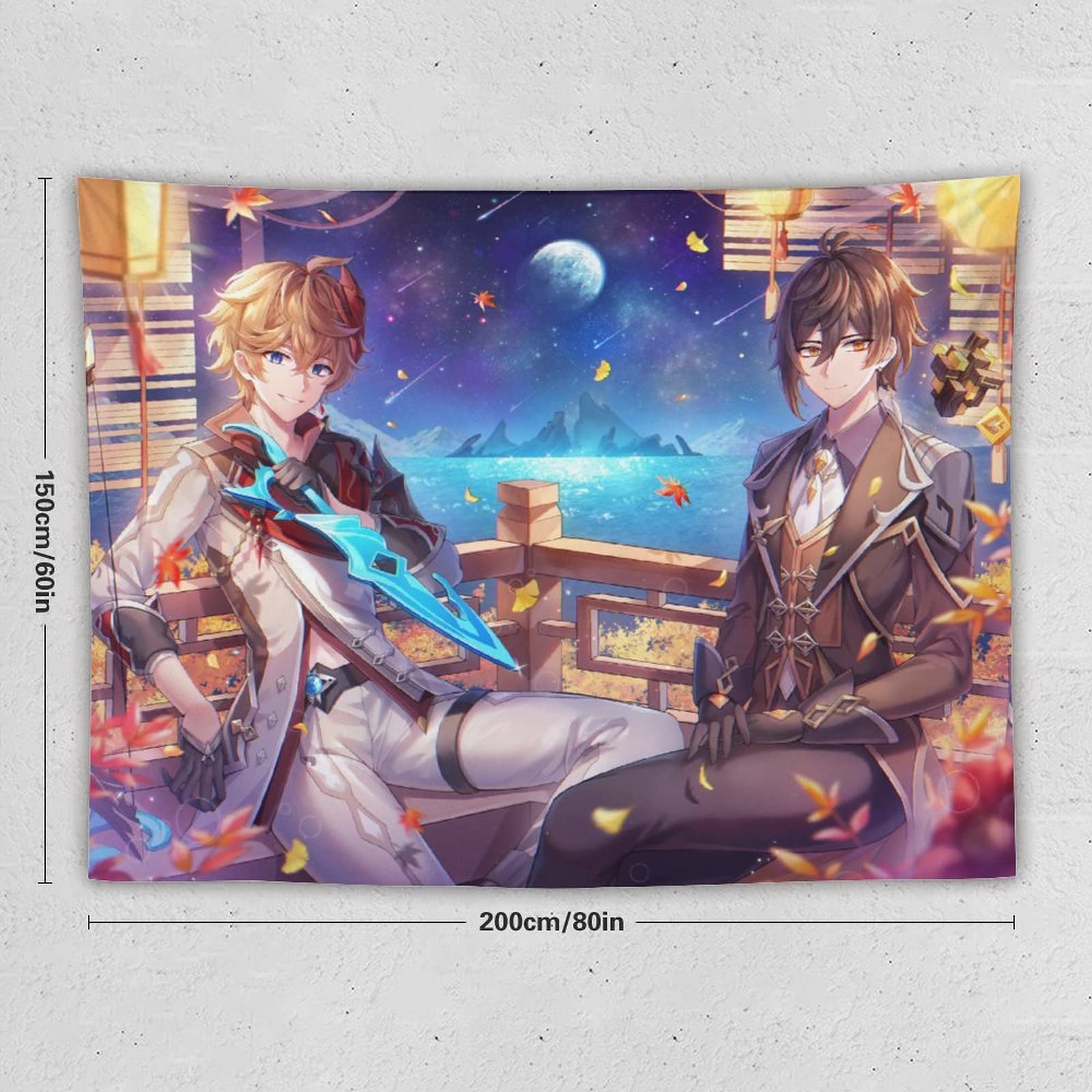 Amazon.co.jp: 原神 タルタリヤ 鍾離タペストリー 大判 壁掛け