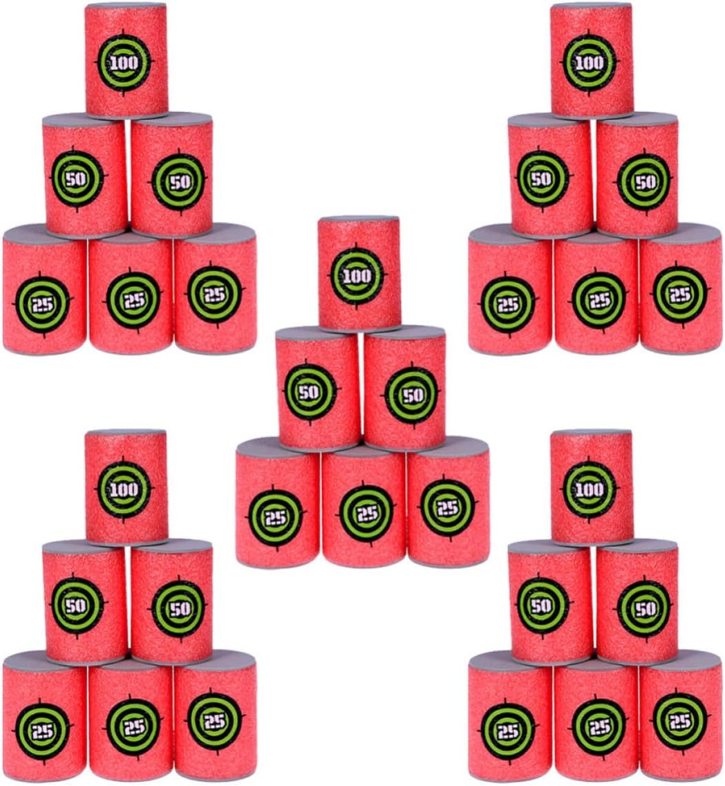 30pcs Eva Foam Cans Target for Game Accessories with Relaxing Eyes Feature and Stackable Design, for Room and Garden Target Practice