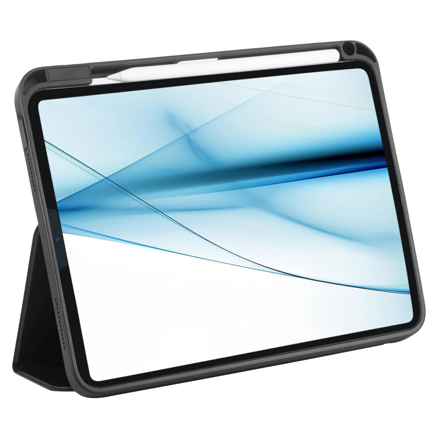 Front view of Neopack Vista Case with iPad Air in stand mode, showcasing the display.