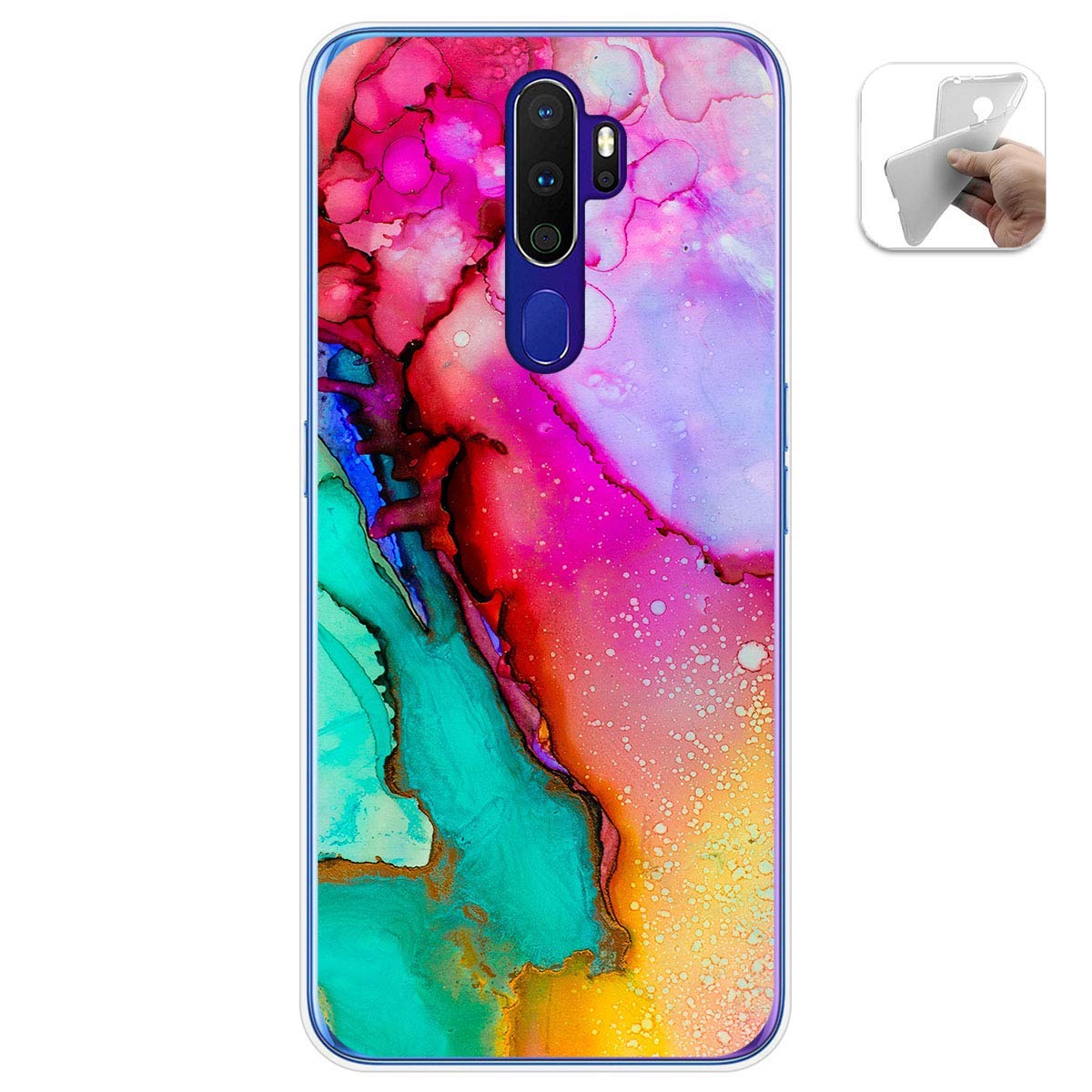 Custodia Personalizzata Tumundosmartphone Per Oppo A9 2020 – Cover In Gel Opaco Con Tua Foto