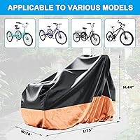 Vista 6 de MOPHOTO Cubierta de bicicleta para adultos, cubierta de triciclo para almacenamiento de bicicletas al aire libre, cubierta impermeable resistente