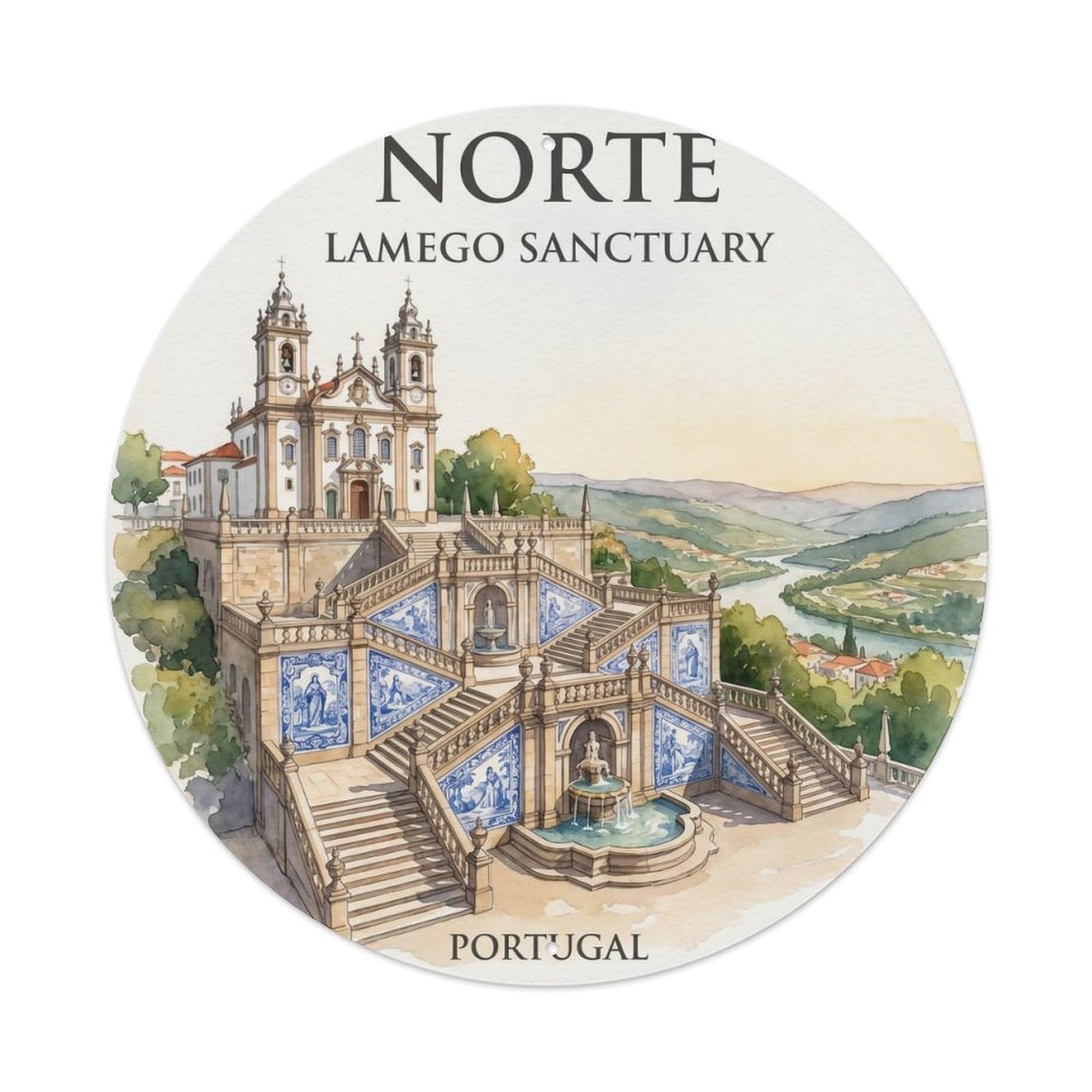 Olhnbad Style Portugal Norte Lamego Cathedral Portuguese Heritage Metal Tin Sign