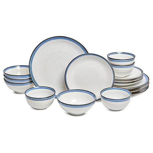 Sango Siterra Santorini 16-Piece Stoneware Dinnerware Set for 4, Ceramic