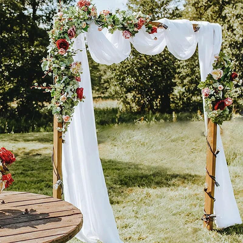Hochzeitsbogen Drapierung Chiffon Stoff Brautbogen Vorhänge 3/6/10 Meter Hochzeitsbogen Drapierstoff Chiffon Hintergrund Vorhang Tüll Deckenvorhänge für Hochzeiten Brautzeremonie Party Dekor