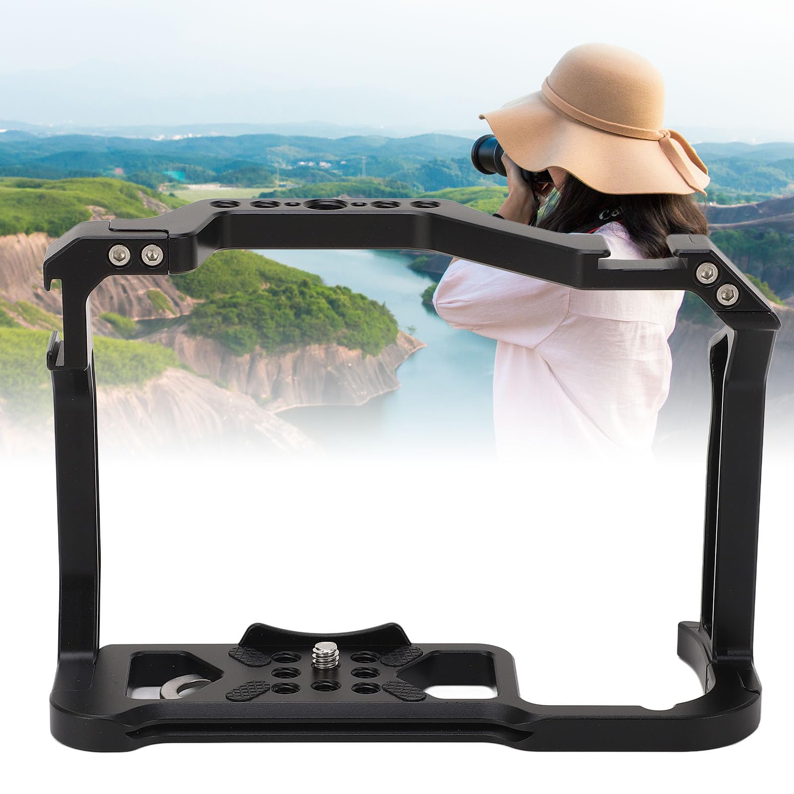 Stabilizzatore in Lega di Alluminio con Gabbia Completa per Fotocamera, Perfetto per Riprese Video Vlogging R5 R6 Design Resistente per Registi