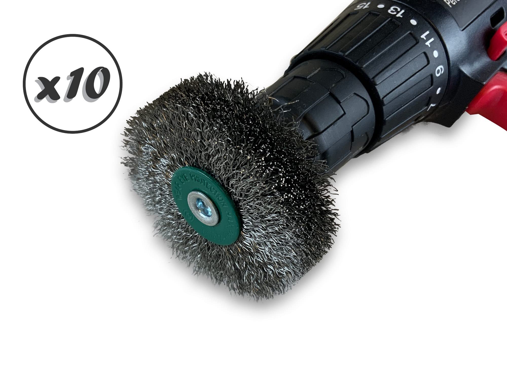 Kibros Lot 10 brosses circulaires tige Ø 75 mm inox dur 18 mm