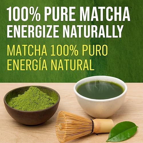 Miniatura 7 de Té verde matcha en polvo  Bolsa resellable de 4 onzas  Matcha 100% puro estilo japonés  Sin azúcar, sin rellenos  Polvo de superalimento natural