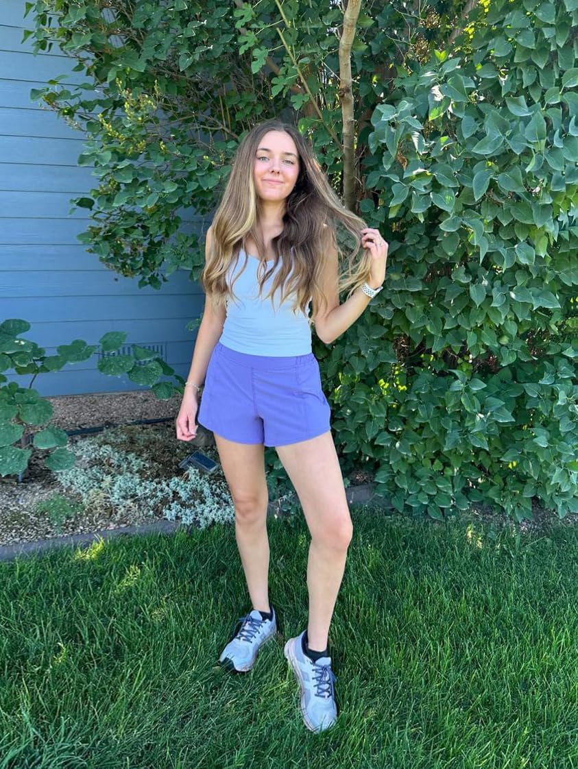 HeyNuts Agile Running Shorts for Women, High Waisted Athletic Shorts Lined Workout Shorts with Zipper Pocket 4" - Image 5