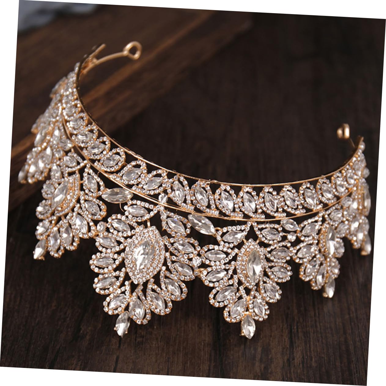 Tiara Transparente para Novia, Tocado de Boda Elegante | Aleación con Pedrería, Diseño Lujoso y Ligero, Brillo Decorativo para Fiestas y Prom