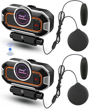 V9 Pro Motorcycle Helmet Bluetooth Headset, 2-Way Motorcycle Intercom 2 Pack, BT5.0, IP54, Support Handsfree, Stereo Music, Motorcycle Communication Systems for ATV, UTV, Dirt Bike, Off Road