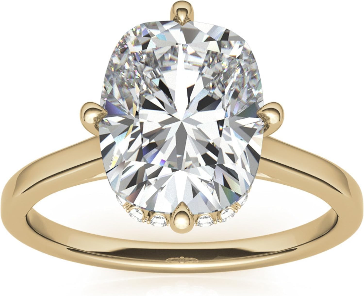 1-5ct Elongated cushion Cut Moissanite Hidden Halo Womens Engagement Ring in 925 Sterling Silver & 10K 14K 18K Solid Gold Valentine & Proposal Gift For Her