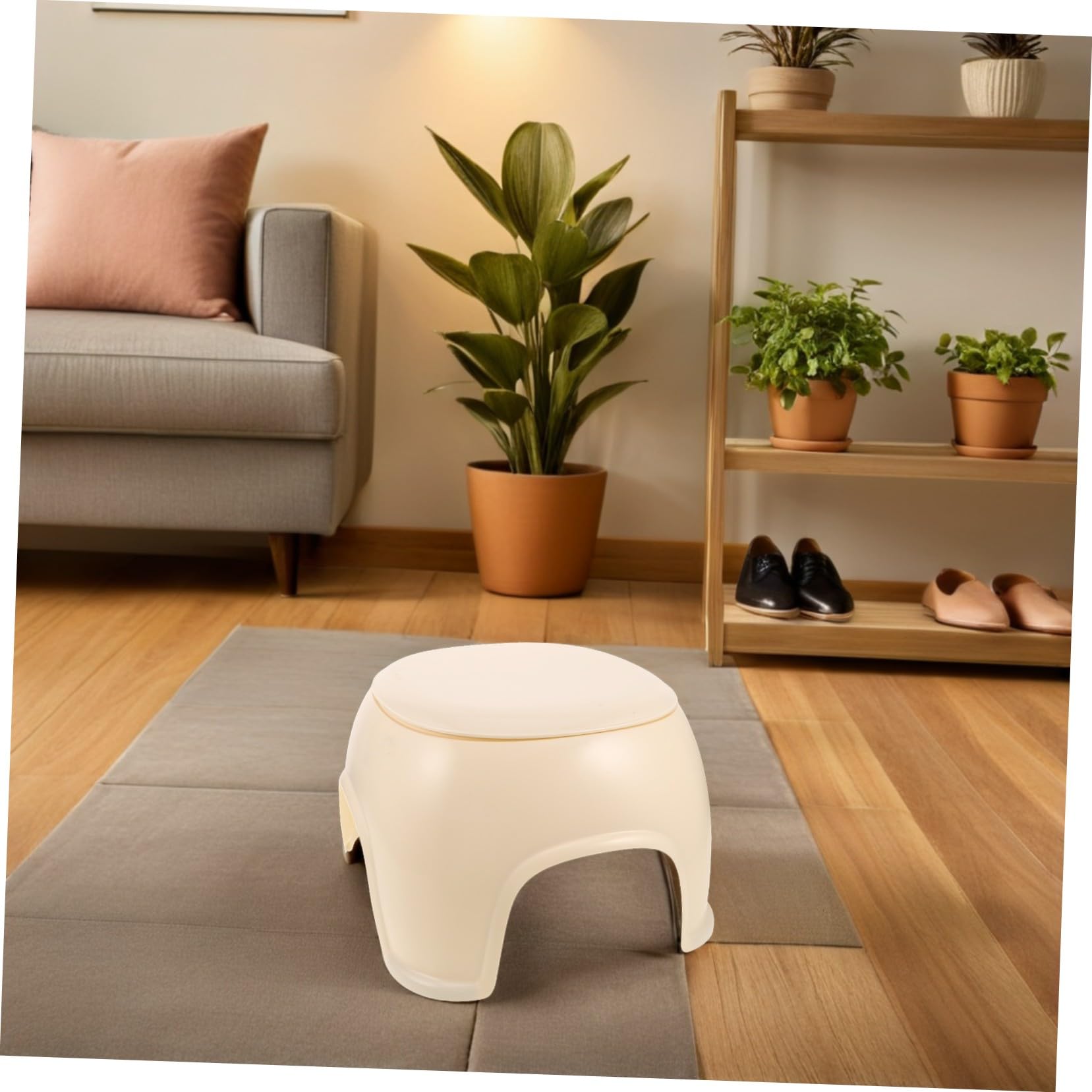 FOMIYES Sgabello Poggiapiedi in Plastica con Contenitore Piccolo Sgabello Basso per Pedicure e Manicure per Spa Casa e Ufficio Design Robusto con Seduta