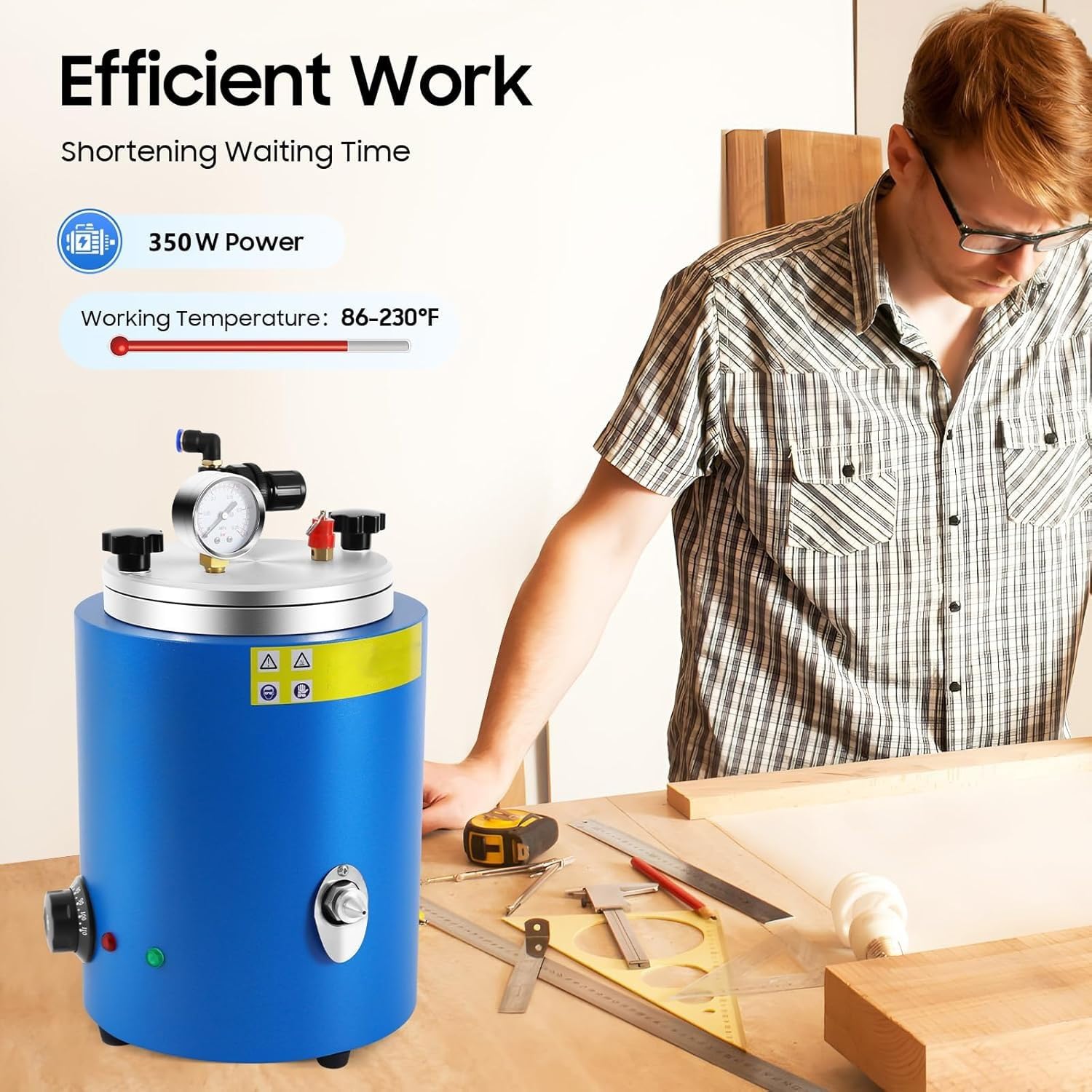 Máquina inyectora de cera de 350 W para joyería, máquina de moldeo de barril redondo de inyección de plástico, máquina de fusión de fundición de cera de 30-110 °C/30.0-110.0 °C